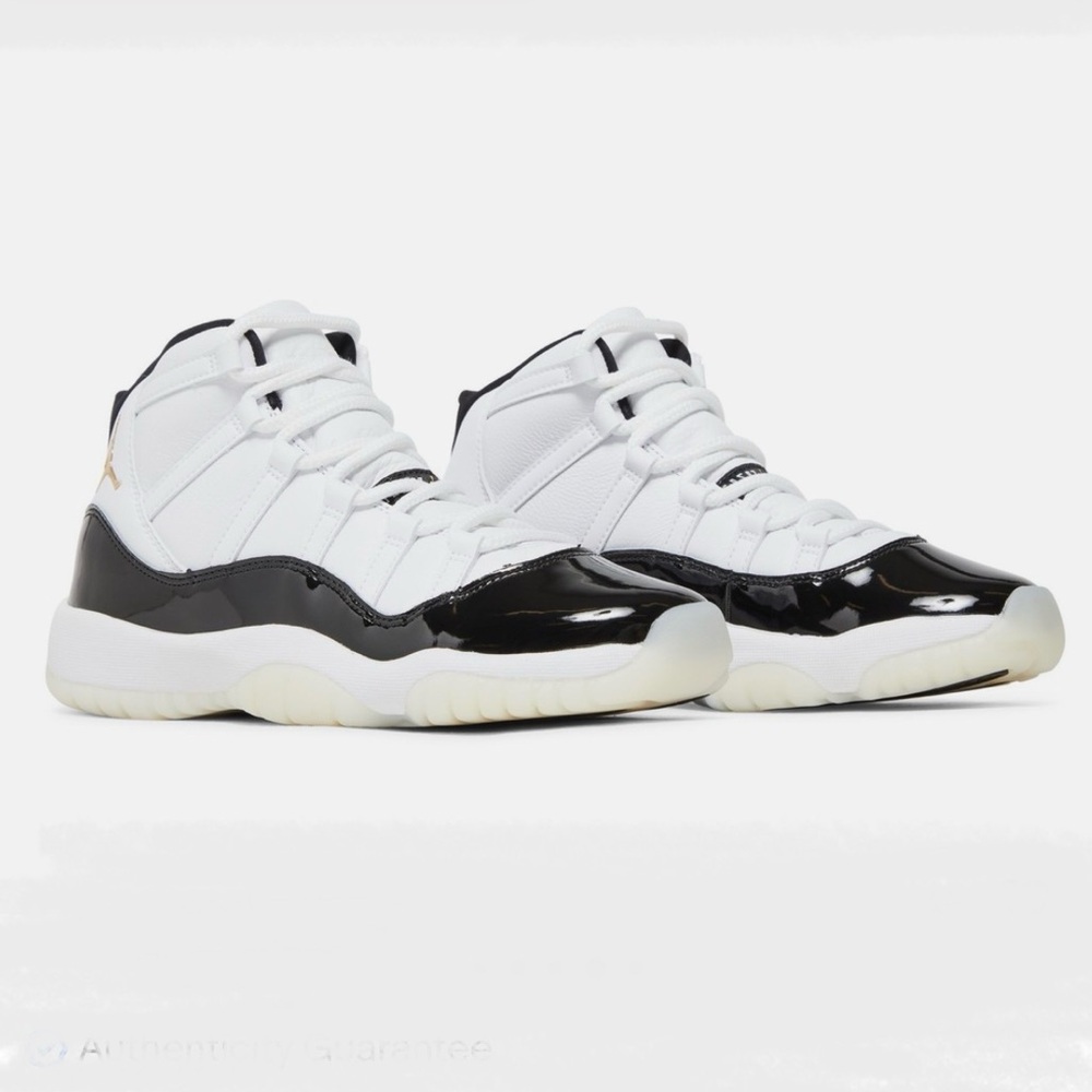 Jordan 11 Retro GS Black White Gold Sneakers 5Y w/original box